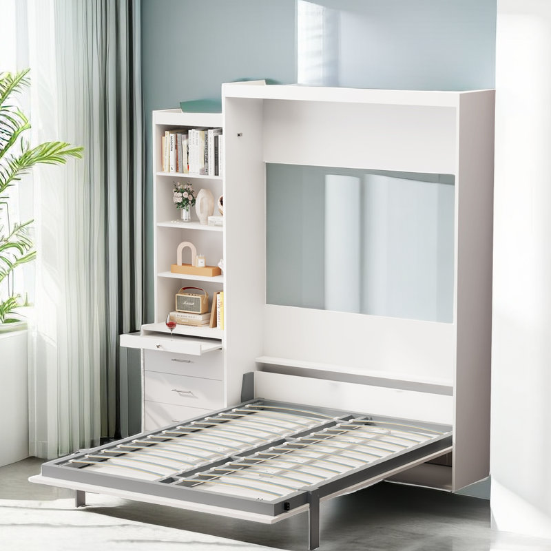 Hokku Designs Gricell Full Size Vertical Murphy Bed with Shelf and